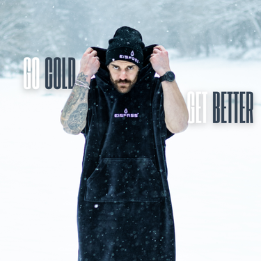 Eisfass Badeponcho – 100 % Baumwolle | Schwerer Premium-Poncho Stoffgewicht von ca. 380–400 g/m²