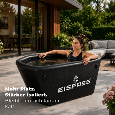 Piscina de hielo uno | Set profesional para baño de hielo | Cubo de hielo opcionalmente con sistema de enfriamiento | 155 x 65 x 62 cm | 450 litros | barril de hielo