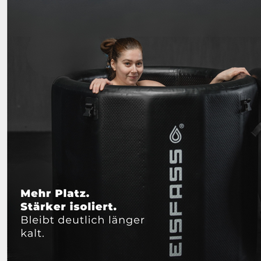 Eisfass Air | Profi Set zum Eisbaden | Eistonne für  Kryotherapie optional mit Kühlsystem | 100 cm ⦰ | 95 cm⇡| 400 Liter