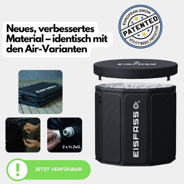 Eisfass EASY 2.0 NEUE VERSION | günstige Einsteiger Premium Eistonne zum Eisbaden | Kryotherapie | 76 cm ⦰ | 65 cm⇡| Outdoor und Indoor | 250 Liter