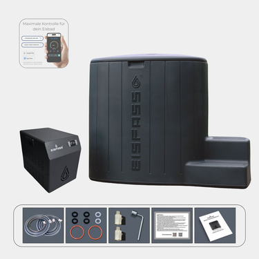 Eisfass Pro X Premium Eisbad Komplettset inkl. Kühlsystem Mini  – bis 3°C für Regeneration, Fokus & mentale Stärke
