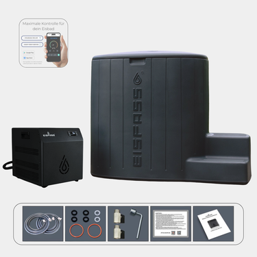 Eisfass Pro X Premium Eisbad Komplettset inkl. Kühlsystem Standard  – bis 3°C für Regeneration, Fokus & mentale Stärke
